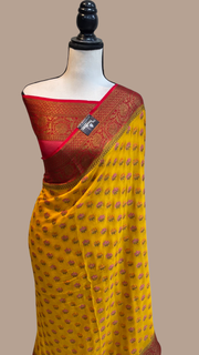 Pure Chiffon Khaddi Banarasi Saree - The Handlooms