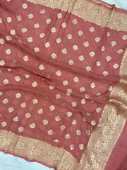 Khaddi Georgette Handloom Banarasi Dupatta - The Handlooms
