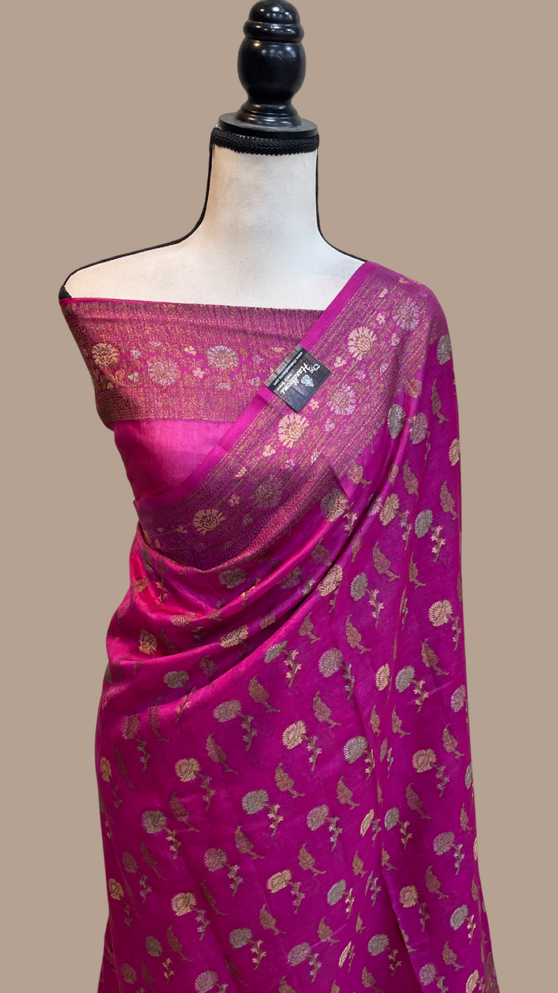 Pure Butter Crepe Banarasi Saree - The Handlooms