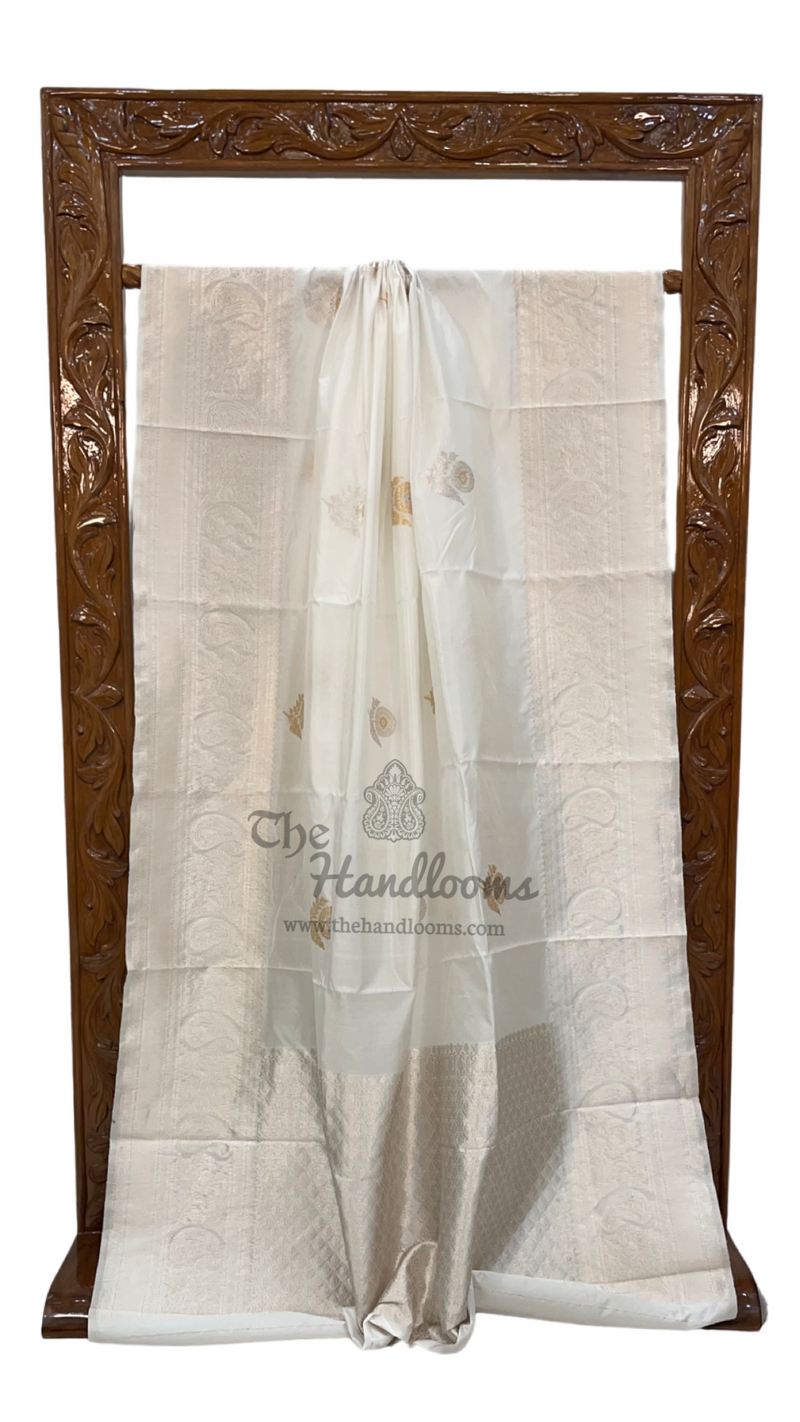 Pure Katan Silk Banarasi Handloom Saree - All over Kadua motifs - The Handlooms