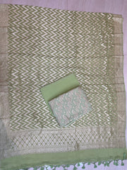 Pure Khaddi Georgette Banarasi Dress material - The Handlooms