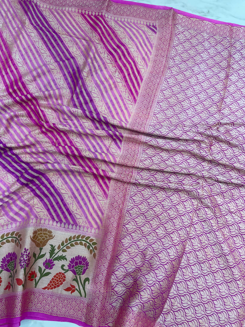 Rangkat Pure Chiffon Khaddi Banarasi Saree - The Handlooms