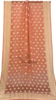 Pure Khaddi Georgette Dupatta - water zari - The Handlooms