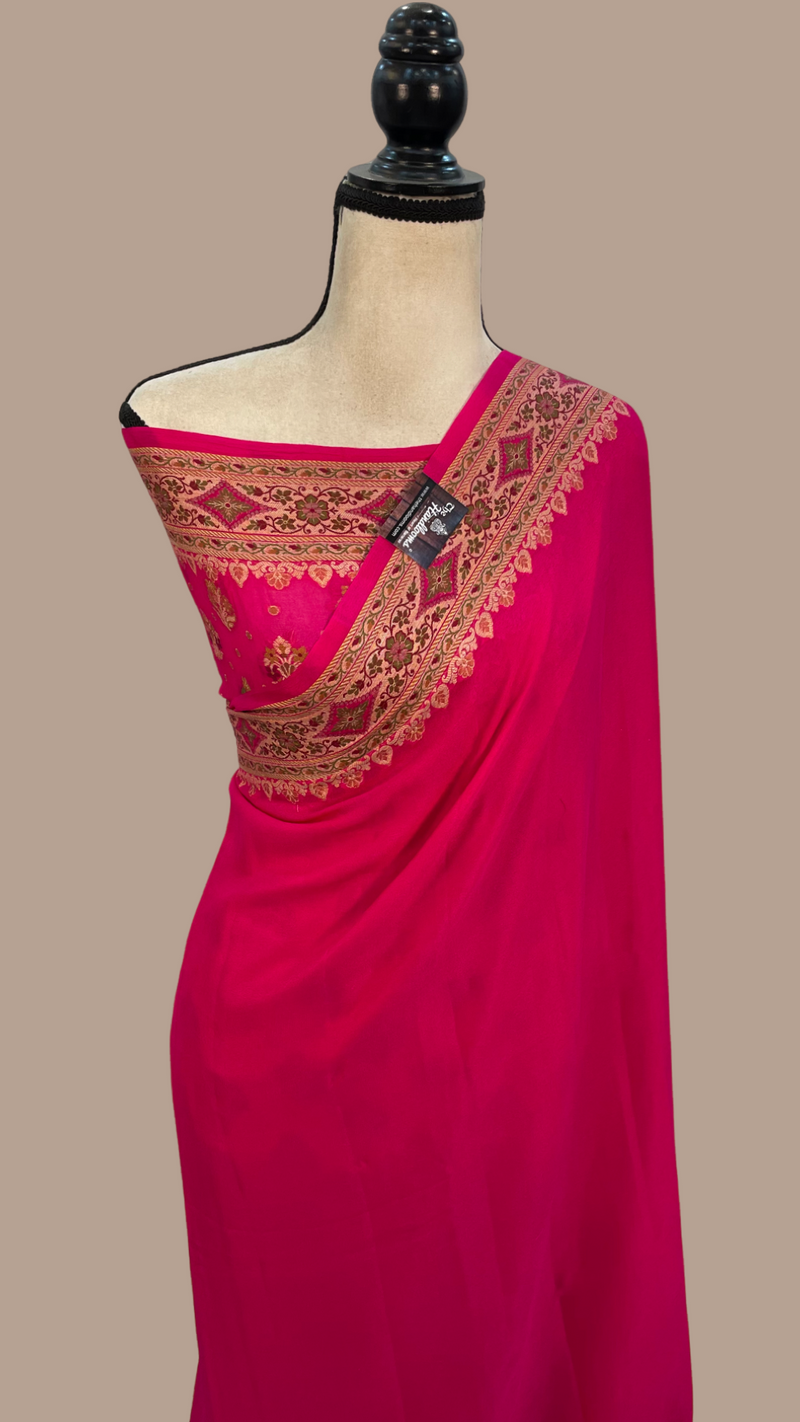 Pure Chiffon Khaddi Banarasi Saree - The Handlooms