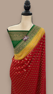 Khaddi Georgette Banarasi Saree -  Antique zari - The Handlooms
