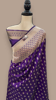 Pure Katan Silk Banarasi Handloom Saree - All over Jaal work - The Handlooms