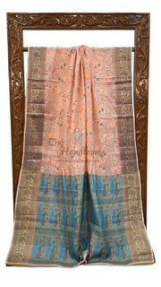 Tussar Silk Handloom Banarasi Saree With Chikankari - The Handlooms