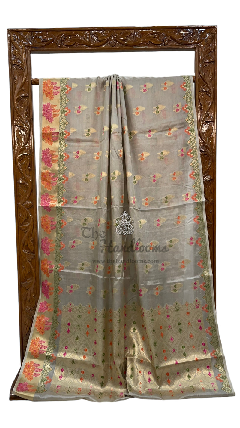 Pure Tussar Silk Handloom Banarasi Saree - The Handlooms