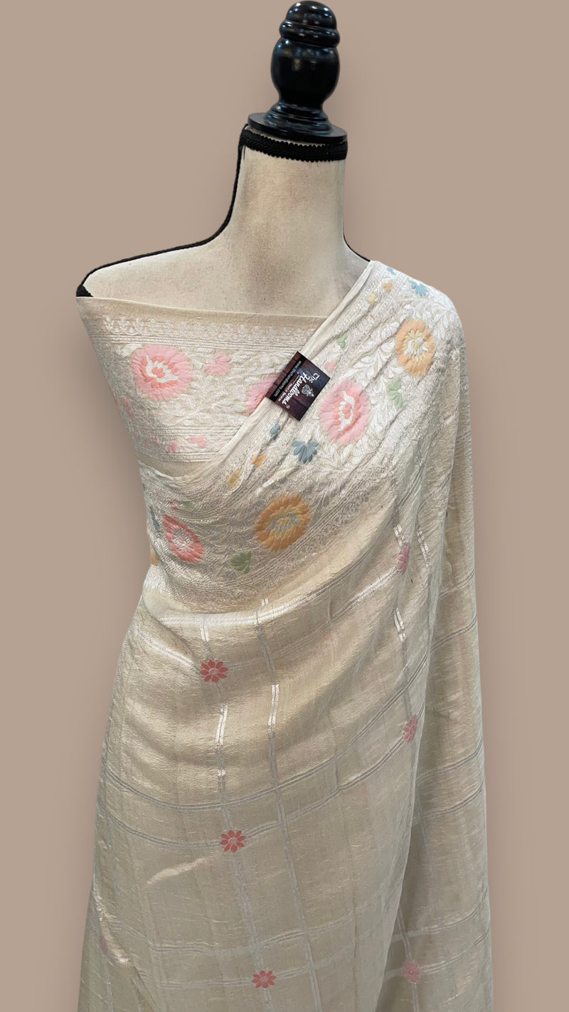 Tussar Georgette Handloom Banarasi Saree - The Handlooms
