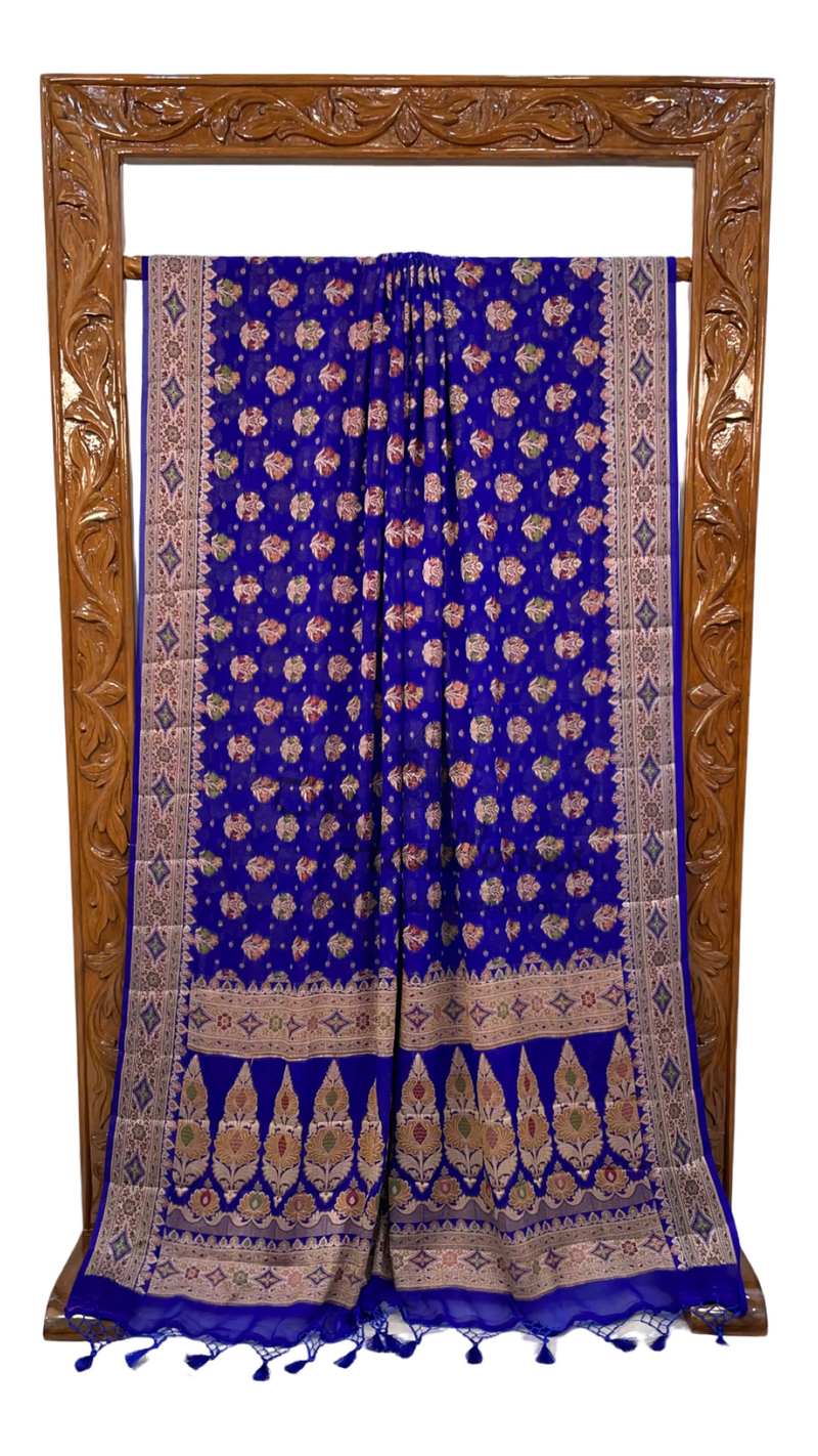 Pure Chiffon Khaddi Banarasi Saree - The Handlooms