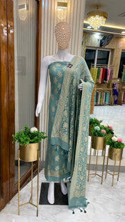 Khaddi Georgette Handlooms Banarasi Dress material - The Handlooms