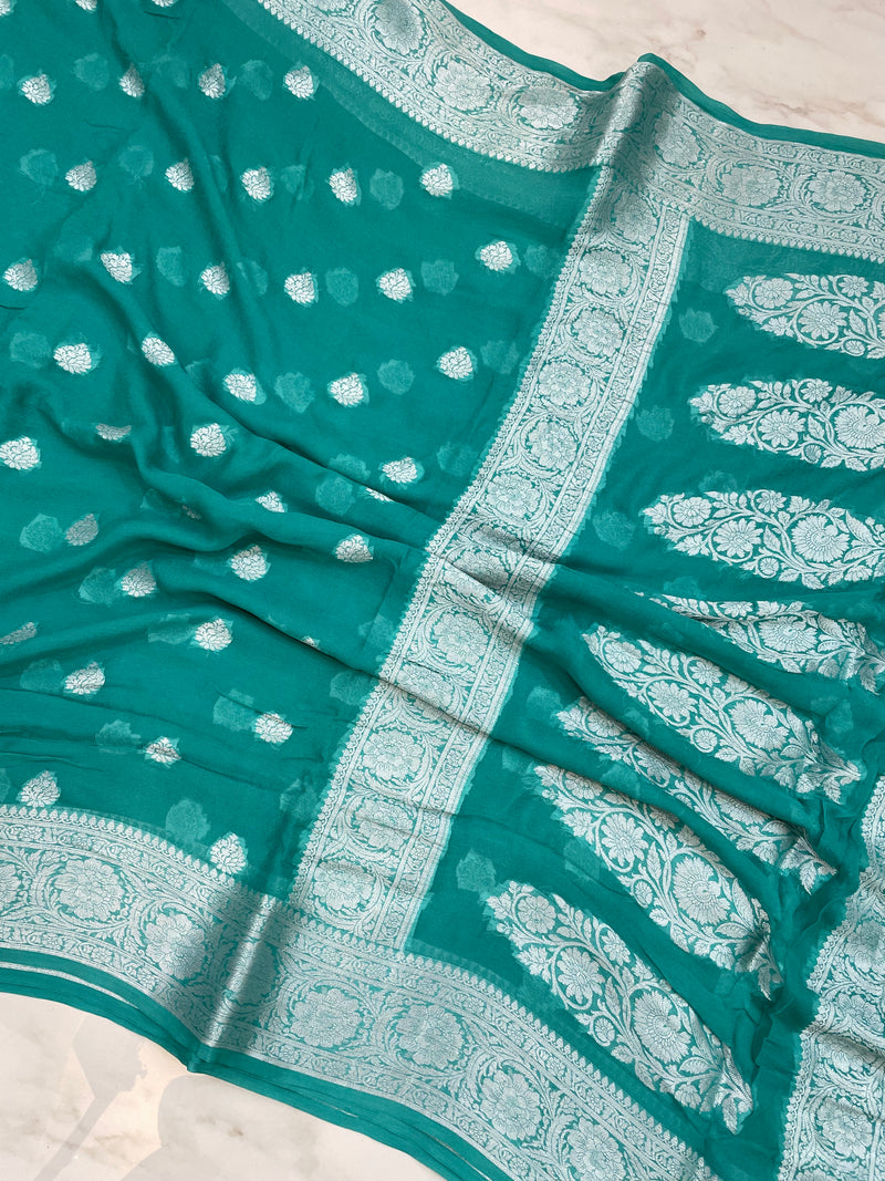 Pure Chiffon Khaddi Banarasi Saree - The Handlooms