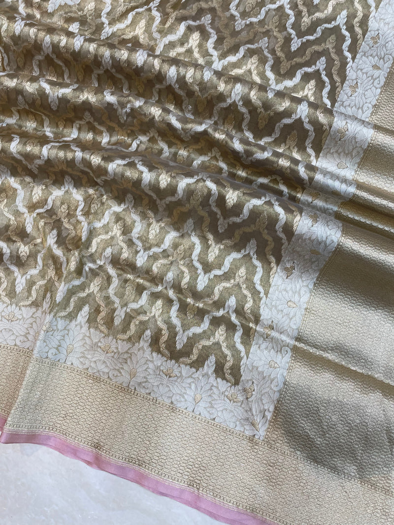 Pure Tissue Reshmi zari Banarasi Saree - The Handlooms