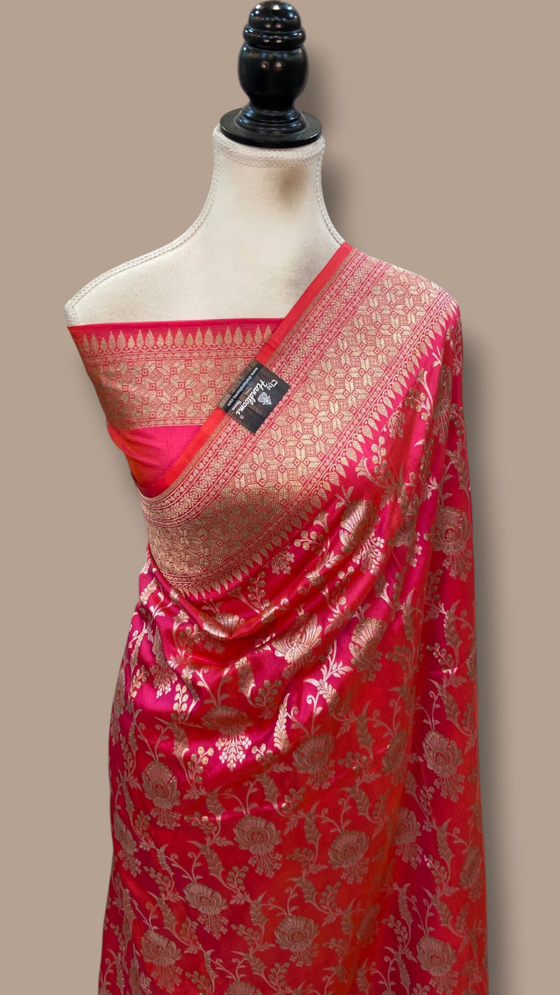 Pure Katan Silk Banarasi Handloom Saree - All Over Sona Roopa Work