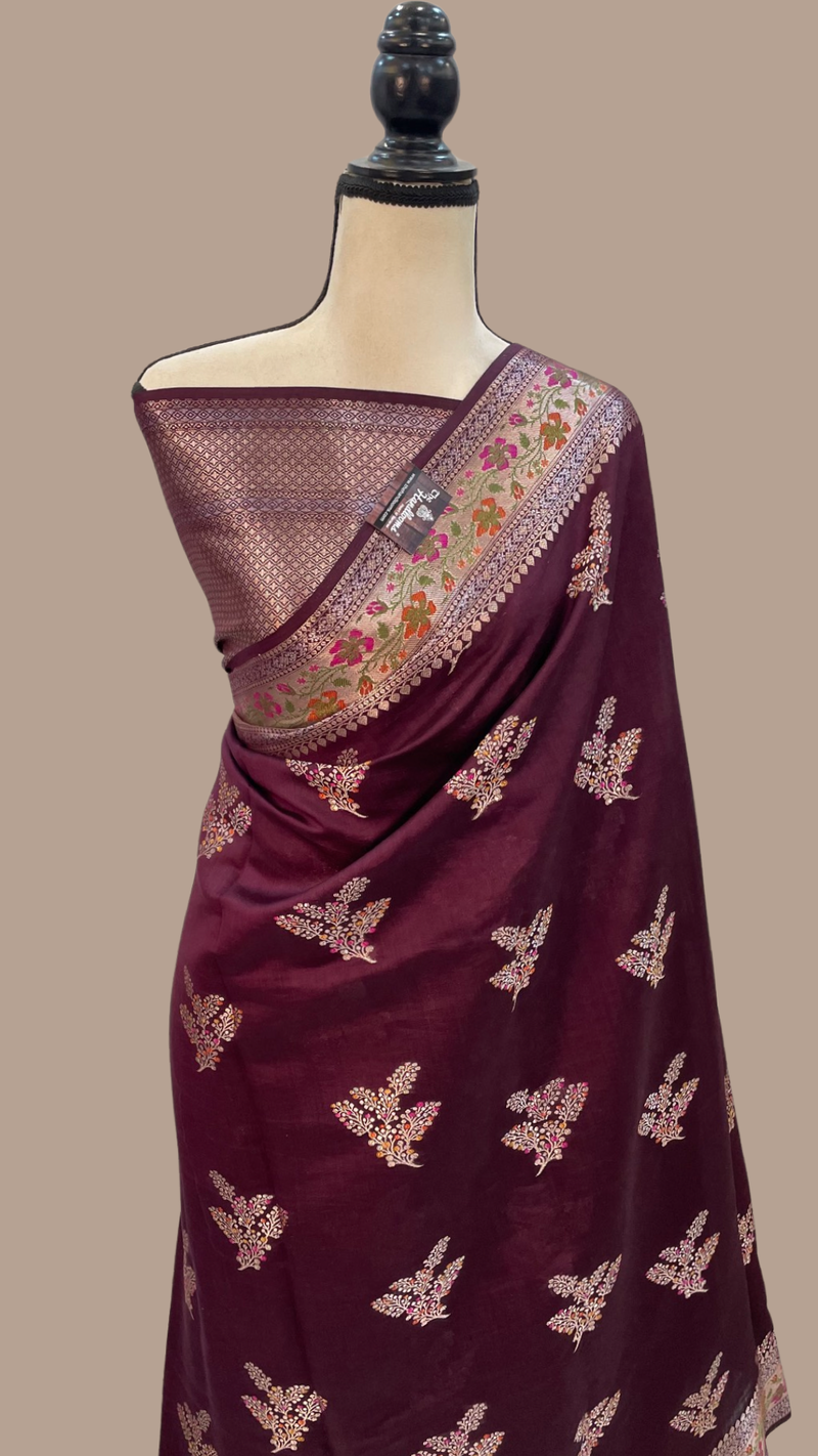 Pure Chiniya Silk Handloom Banarasi Saree - The Handlooms