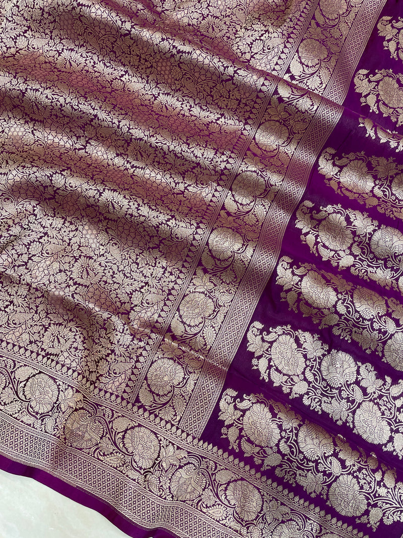 Pure Katan Silk Banarasi Handloom Saree - Tanchui Brocade - The Handlooms