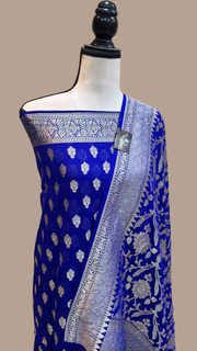 Khaddi Georgette Banarasi Dress material - The Handlooms