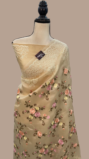 Organza Chikankari Handloom Banarasi Saree - The Handlooms