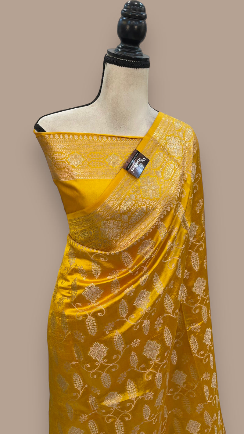 Pure Mango Silk Banarasi Handloom Saree - The Handlooms