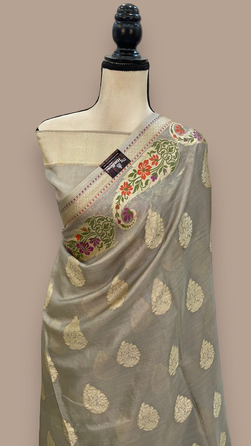 Pure Tussar Silk Handloom Banarasi Saree - The Handlooms