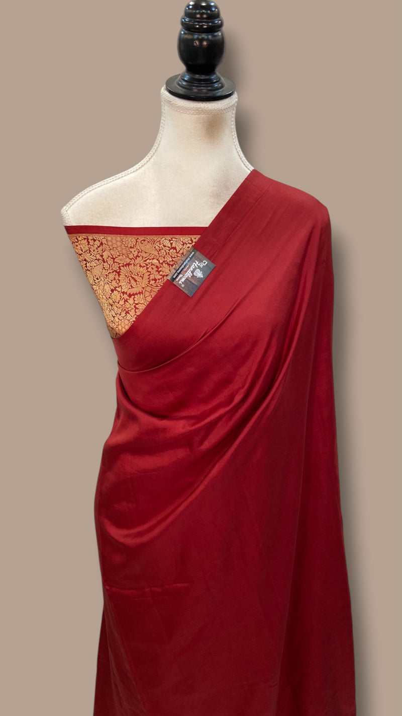 Pure Katan Silk Handloom Banarasi Saree-Plain