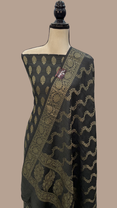 Pure Moonga Silk Banarasi Handloom Dress material