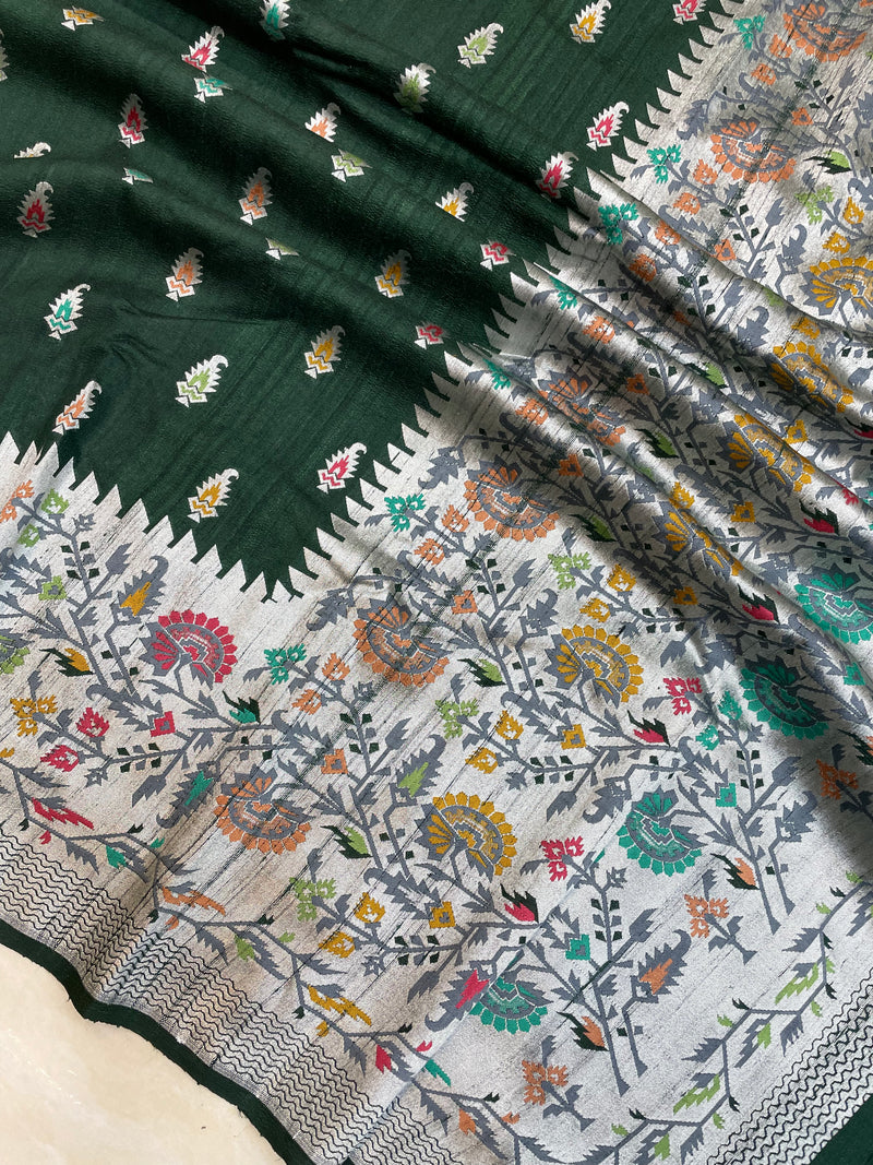 Pure Tussar Georgette Handloom Banarasi Saree - Tilfi - The Handlooms