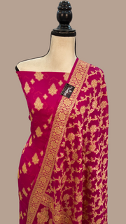 Pure Chiffon Khaddi Banarasi Dress material - The Handlooms