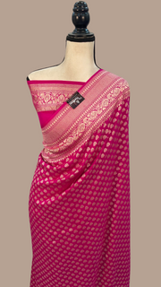 Moonga Georgette Handloom Banarasi Saree - The Handlooms