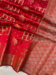 Pure Dupion Silk Banarasi Saree - Gold Zari - The Handlooms