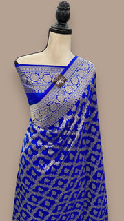 Pure Katan Silk Banarasi Handloom Saree - All Over Jaal Work - The Handlooms