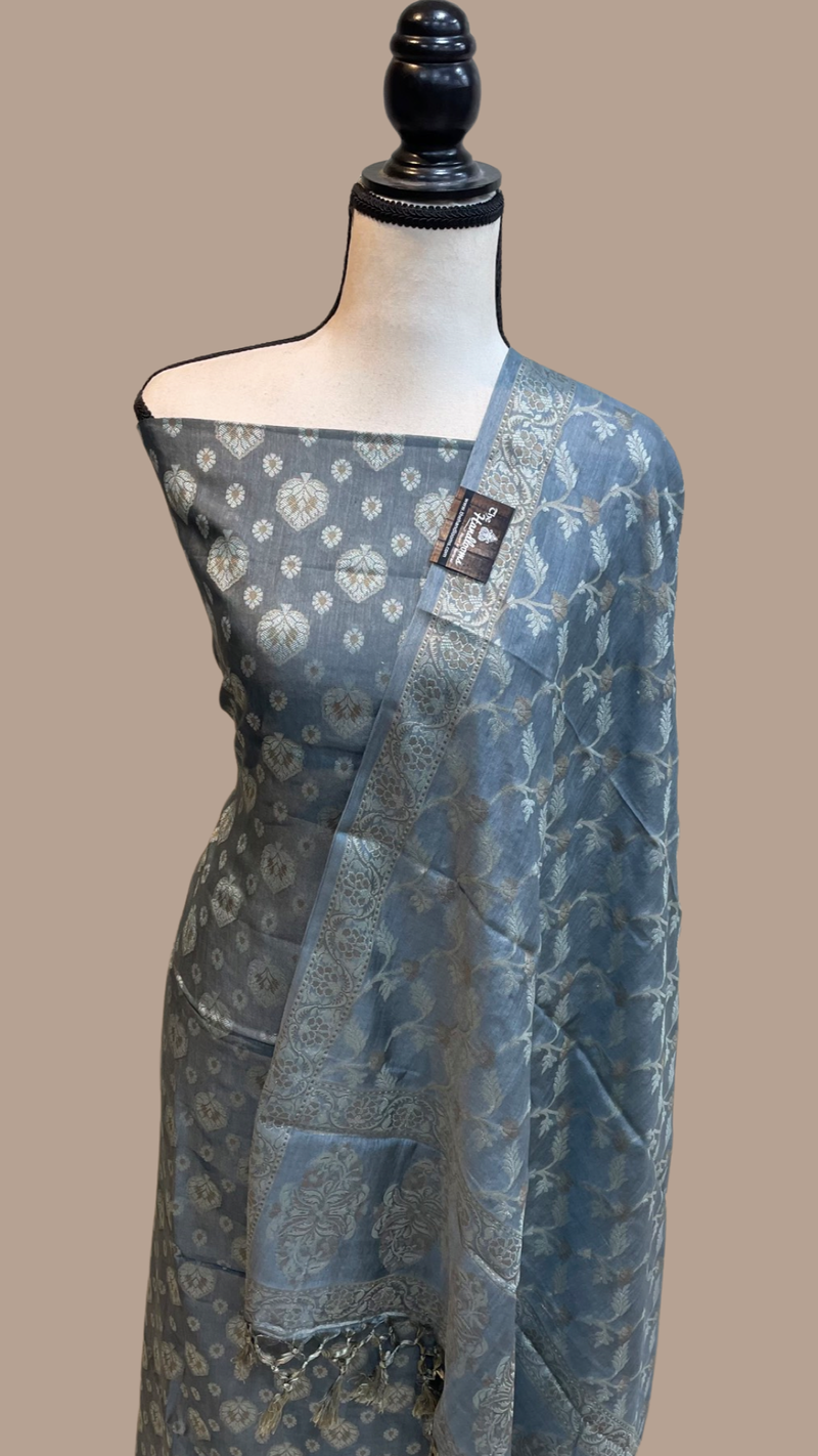 Pure Butter Silk Banarasi Dress material - The Handlooms