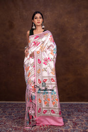 Pure Tussar Georgette Brocade Handloom Banarasi Saree - The Handlooms