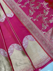 Pure Katan Silk Handloom Banarasi Lehenga All Over Sona Roopa Jaal Work With Stitched - The Handlooms