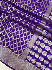 Pure Katan Silk Banarasi Handloom Saree - All over Jaal work - The Handlooms