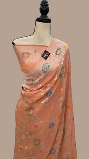 Tussar Georgette Handloom Banarasi Saree - The Handlooms