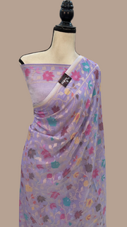 Pure Cotton Jamdani Handloom Banarasi Saree - The Handlooms