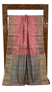 Tussar Silk Handloom Banarasi Saree With Chikankari - The Handlooms
