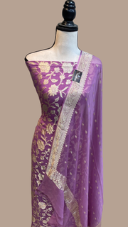 Pure Khaddi Georgette Banarasi Dress material - The Handlooms