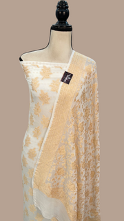 Pure Khaddi Georgette Banarasi Dress material - The Handlooms