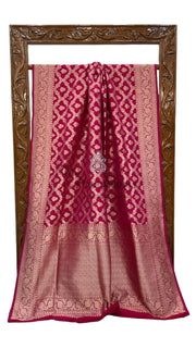 Pure Katan Silk Banarasi Handloom Saree - All Over Jaal Work - The Handlooms