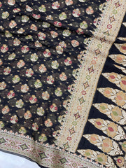 Pure Chiffon Khaddi Banarasi Saree - The Handlooms