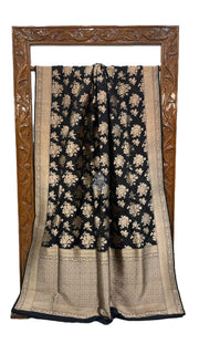 Pure Katan Silk Banarasi Handloom Saree - All over jaal work - The Handlooms
