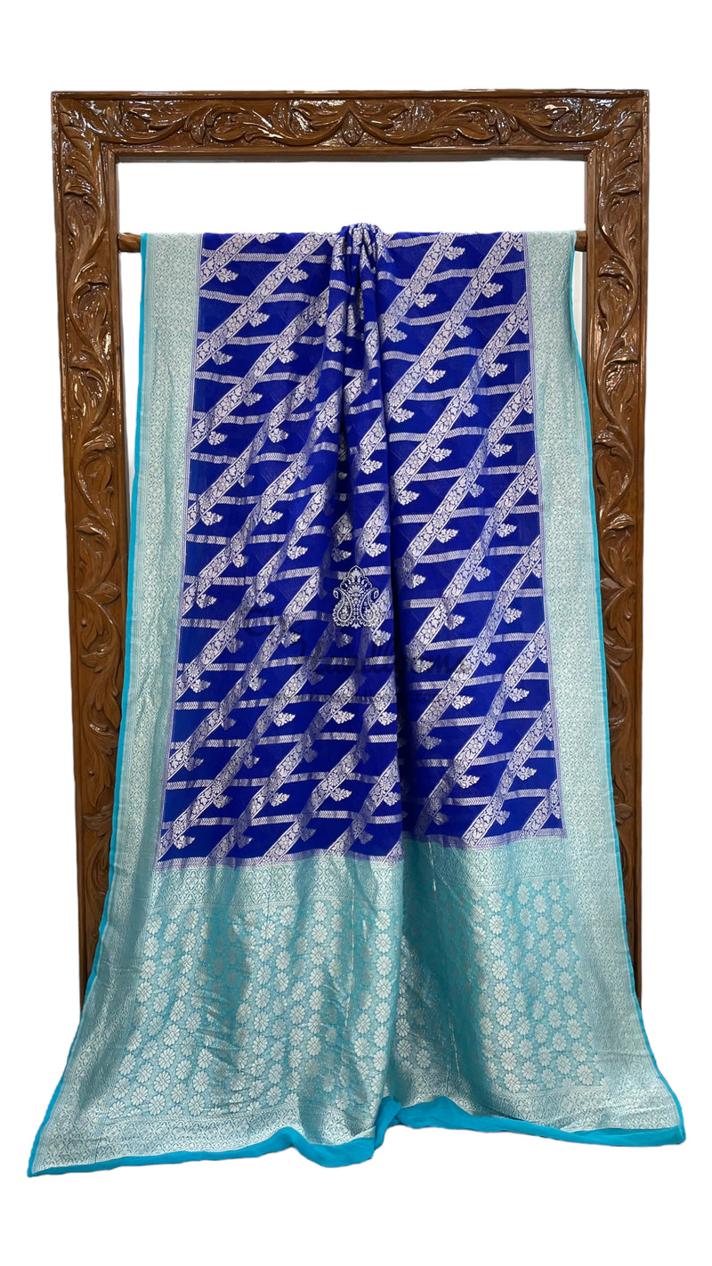 Pure Khaddi Georgette Handloom Banarasi Saree - The Handlooms