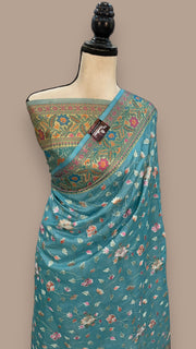 Tussar Silk Handloom Banarasi Saree With Chikankari - The Handlooms