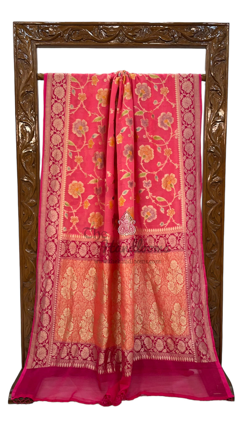 Khaddi Georgette Banarasi Saree - water zari - The Handlooms