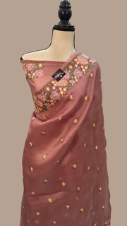 Pure Organza Chikankari Handloom Banarasi Saree - The Handlooms