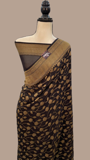 Khaddi Georgette Banarasi Saree -  Antique zari - The Handlooms