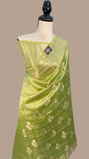 Pure Dupion Silk Banarasi Saree - Gold Zari - The Handlooms