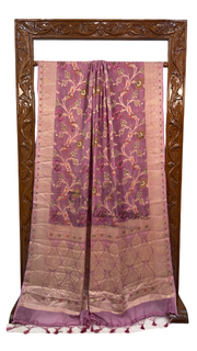 Mauvee Pure Chiffon Khaddi Banarasi Saree - The Handlooms